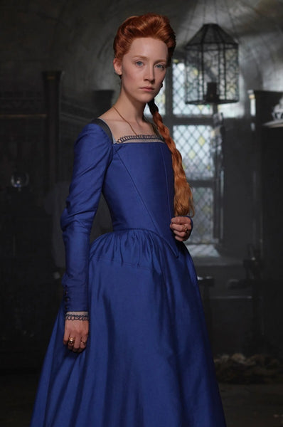 Mary Queen of Scots Saoirse Ronan Blue Dress Long Sleeve Corset Prom Dress