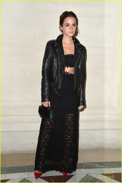 Black Emma Watson Lace Two piece Prom Celebrity Formal Dress Valentino Fall Couture Show