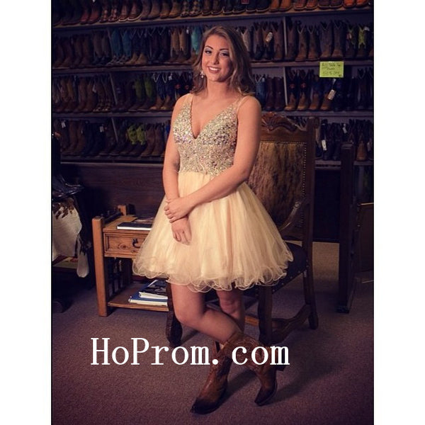 V-Neck Short Prom Dresses,Beads Prom Dress, Evening Dress