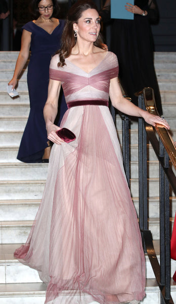 Pink Princess Kate Middleton V Neck Prom Celebrity Dress 100 Women In Finance Gala