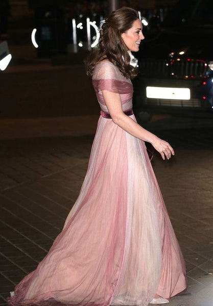 Pink Princess Kate Middleton V Neck Prom Celebrity Dress 100 Women In Finance Gala