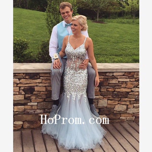 Sequin Grey Prom Dresses,Spaghetti Straps Prom Dress,Evening Dresses