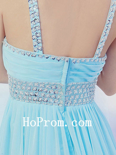 Straps Blue Prom Dresses,Sleeveless Prom Dress,Evening Dress