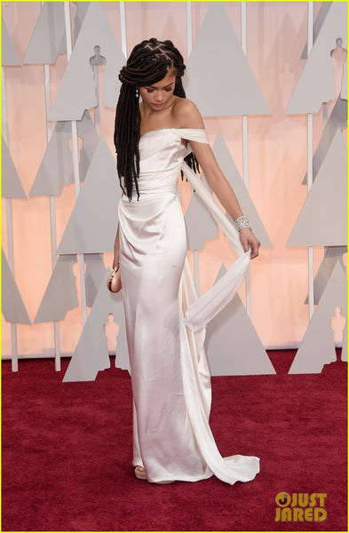 White Zendaya Coleman Off The Shoulder Sexy Dress Sleek Prom Red Carpet Evening Dress Oscar Awards Evening Gown For Juniors