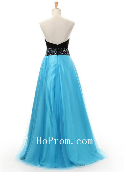 Black Blue Prom Dresses,A-Line Prom Dress,Evening Dresses