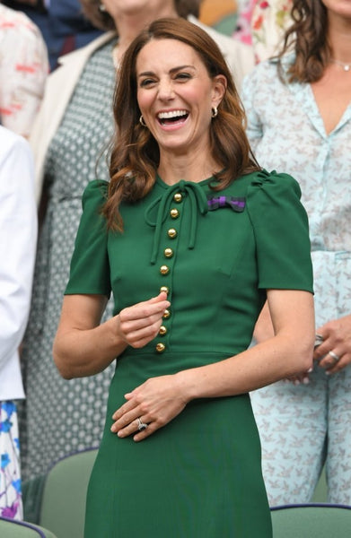 Green Princess Kate Middleton Round Neck Dress Short Prom Celebrity Dress Wimbledon