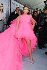 Pink Jennifer Lopez JLo Tulle Prom Celebrity Dress Second Act Prem Hoprom