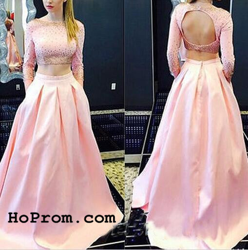 Cute Two Piece Long Prom Dresses Two Piece Evening Dress