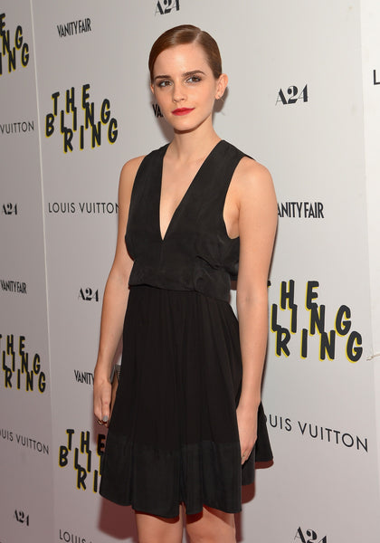 Black Emma Watson Deep V-neck Prom Red Carpet Evening Dress The Bling Ring' NYC Screening