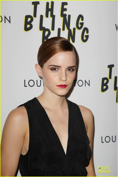 Black Emma Watson Deep V-neck Prom Red Carpet Evening Dress The Bling Ring' NYC Screening