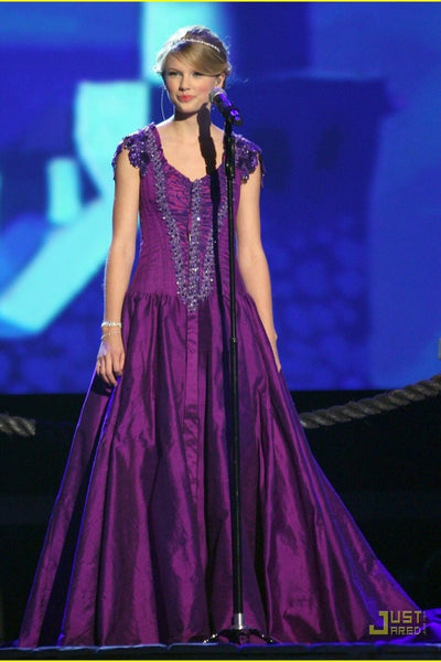 Purple Taylor Swift Sexy Sequins Prom Celebrity Dress CMA Awards