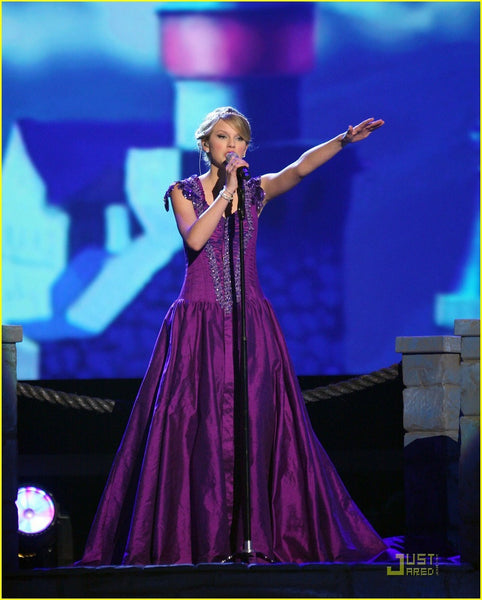 Purple Taylor Swift Sexy Sequins Prom Celebrity Dress CMA Awards