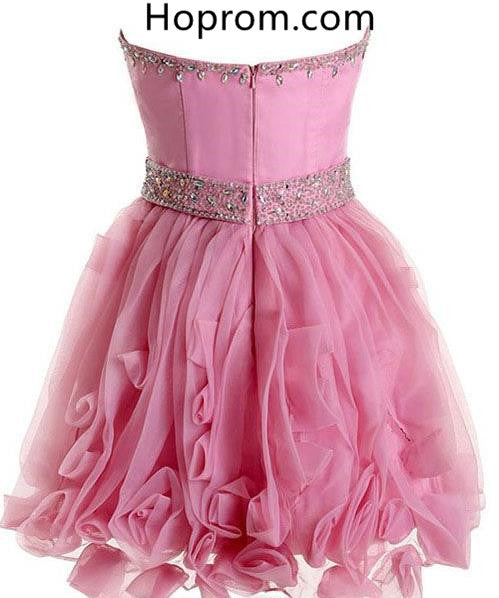 Short Cute Beading Homecoming Dress, Blush Pink Prom Dress