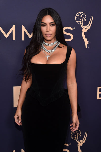 Black Kim Kardashian (Kim K) Velvet Mermaid Fit Dress Flare Prom Red Carpet Formal Dress Emmys