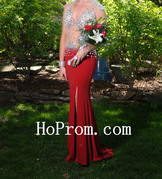 Red Sexy Prom Dresses,Satin Prom Dress,Long Evening Dresses