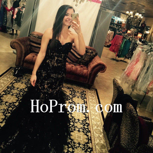 Black Sparkle Prom Dresses,Mermaid Prom Dress,Evening Dresses