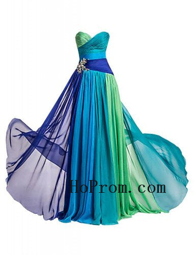 Strapless Colorful Prom Dress,Sweertheart Prom Dresses,Evening Dress