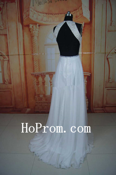 Lace Tulle Prom Dress,White Prom Dresses,Evening Dress