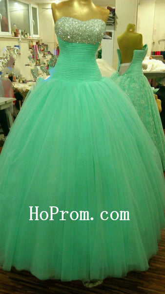 Mint Tulle Prom Dress,A-Line Prom Dresses,Evening Dress