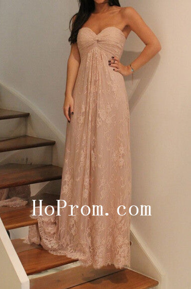 Long Sweetheart Prom Dress,Lace Prom Dress,Evening Dress