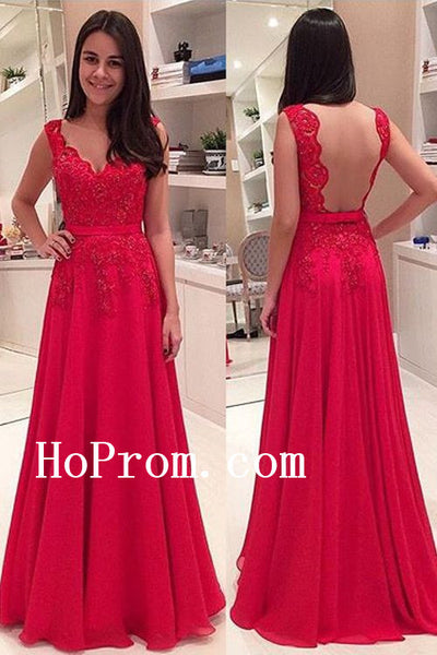 Sexy Chiffon Prom Dresses,Red Long Prom Dress,Evening Dress