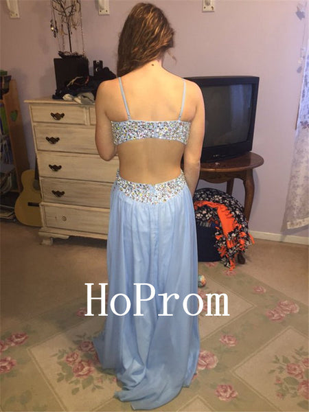 Spaghetti Straps Prom Dresses,Beading Prom Dress,Evening Dress