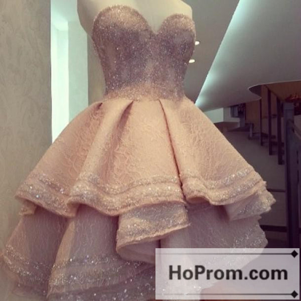 Sweetheart Short A-Line Pink Prom Dresses Homecoming Dresses